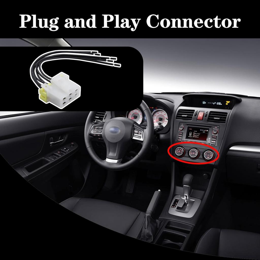 Manual Heater AC Control Unit Plug Fit for Subaru Forester 2014-2017 Impreza 2012-2017 Crosstrek 2013-2017 WRX 2015-2017, Blower Motor Wire Pigtail