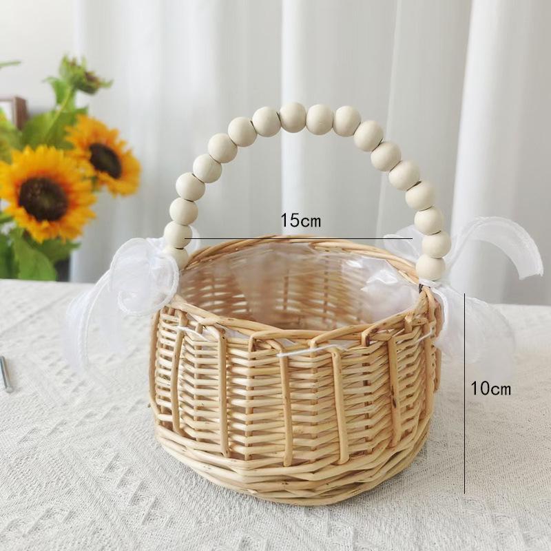 Cesto da Picnic e da Conservazione in Salice e Bambù Intrecciato a Mano per Fiori e Frutta