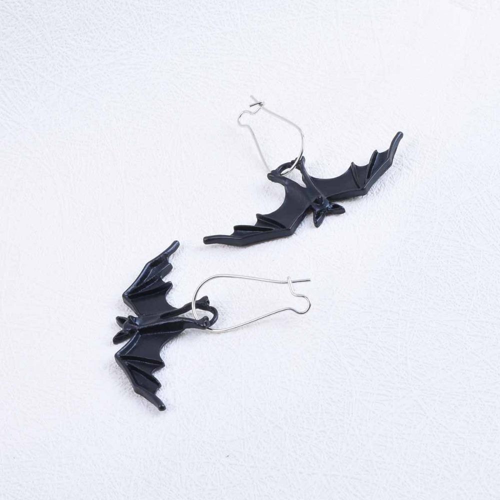 Creative Bat Earrings DIY Jewelry Simulated Animal Pendant Gothic Decor Halloween Earrings  Party