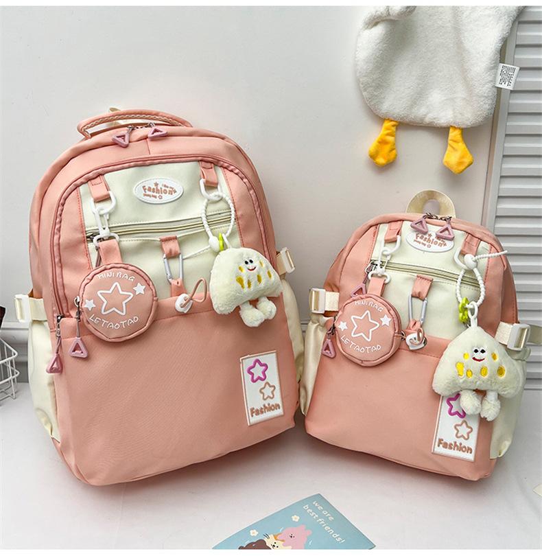 Schoolbag cute girl backpack primary school bag female large capacity junior high school backpack lightweight high value kindergarten bag