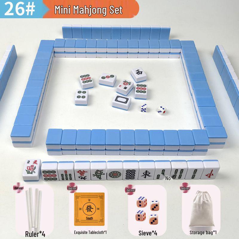 Compact Hand-Rubbed Mini Mahjong Set for Travel & Outdoor Use
