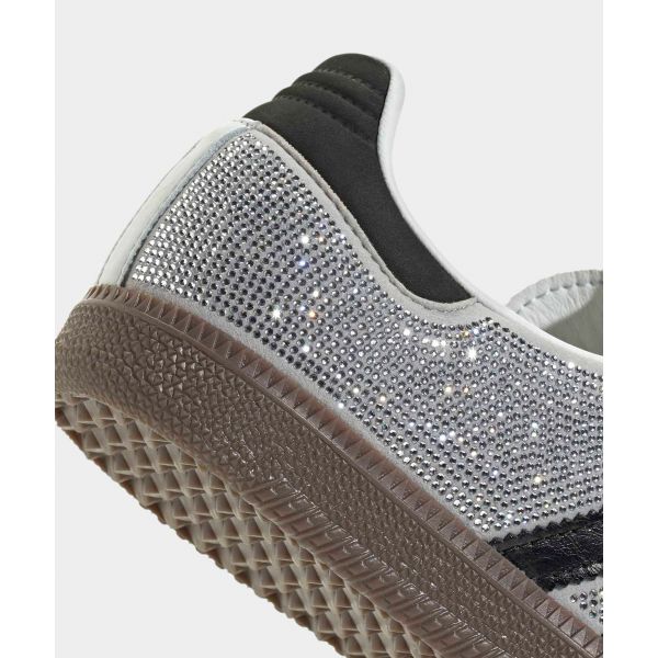 adidas Zapatillas Samba OG Blanco Cristal Pedrería para Mujer Plateado-Metálico IH9055
