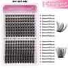 Natural Dense C-Song Single Cluster False Eyelashes 10-16Mm Mixed Diy Segmented Multi-Hair Eyelashes