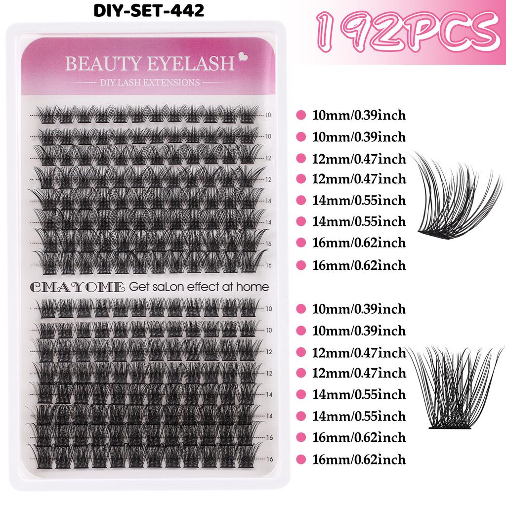 Natural Dense C-Song Single Cluster False Eyelashes 10-16Mm Mixed Diy Segmented Multi-Hair Eyelashes