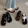 Pinch slippers women's summer outer wear 2025 new summer super fire French style with skirt flip-flops slope and cool slippers