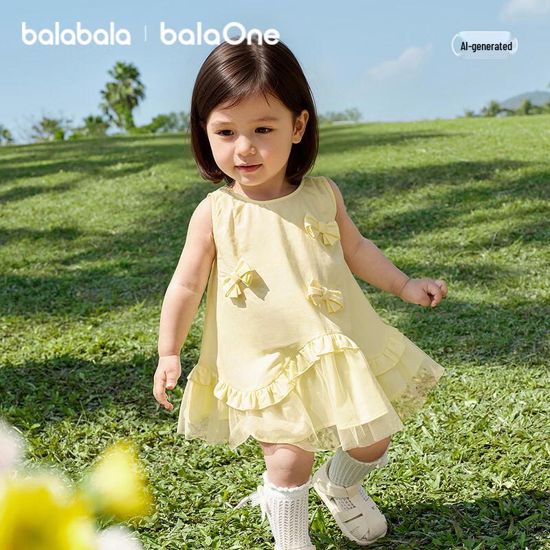 Balabala Infant Girls' Sleeveless Bowknot Princess Dress