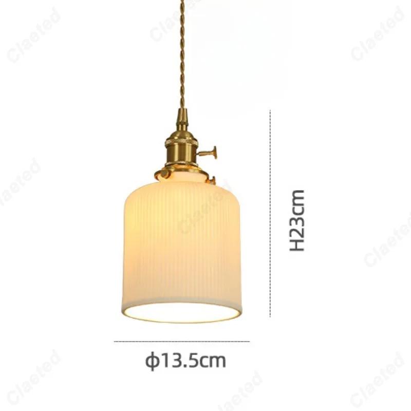 Minimally designed LED ceramic E27pendant light bedroom bedside lamp indoor living room dining room corridor decoration lighting