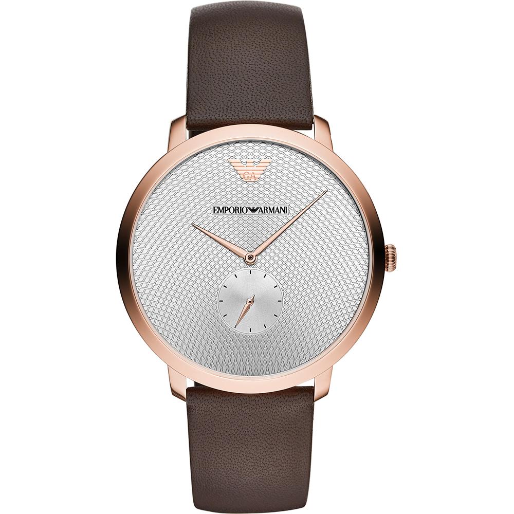 

Emporio Armani Historical Collection Silver Brown Leather Men s Quartz Watch AR11163 серебряный