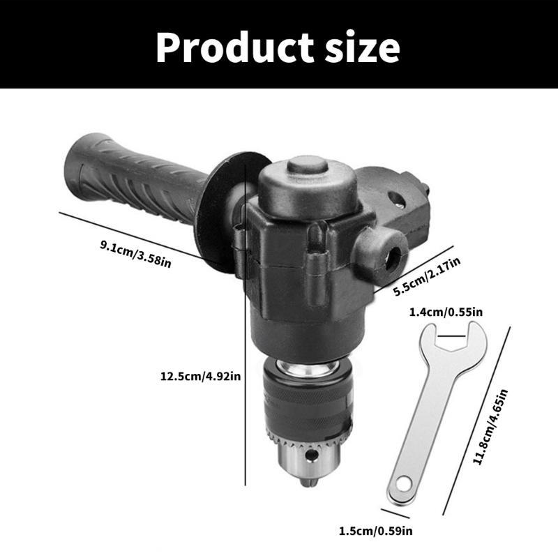 Portable 90° Three Jaw Chuck Corner Impact Drill Adapter Right Angles Bend