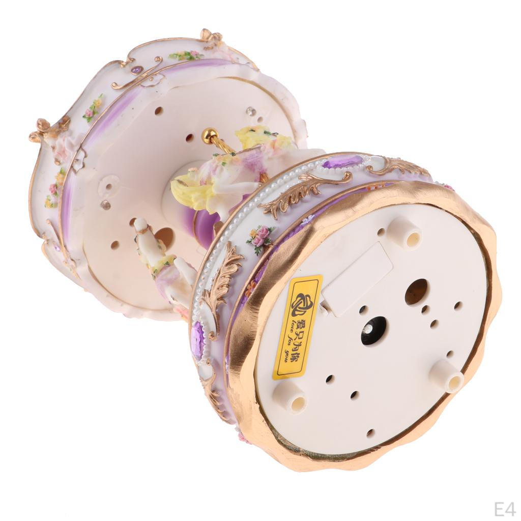 Classical Music Box Rotating Clockworek Musical Lights Twinkling Resin Collectibles Mechanism DIY