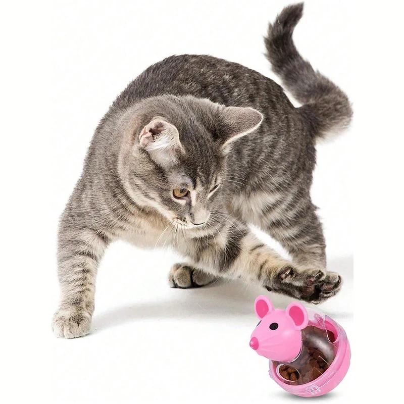 Mouse tumbler leaks food ball pet cat dog leaks food device dog cat interactive play toys