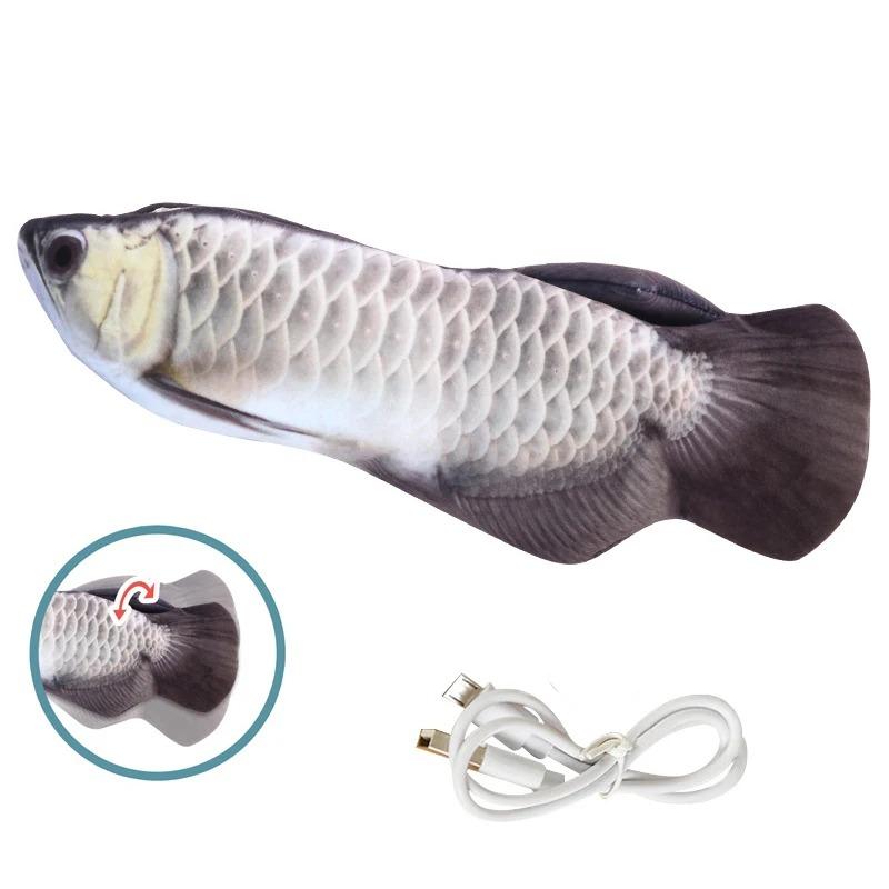 Kids Electric Pet Electric Floppy Fish Toy Toddler Interactive Soft Plush Toy Animal Model Cognitive Interactive Gift for Baby