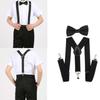 Boys Girls Kids Adjustable Elastic Y-Back Braces Baby Suspenders Set Bow Tie Butterfly NeckTie Weddi