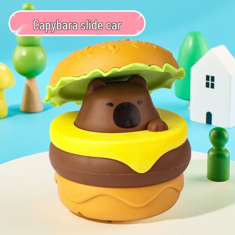 Hot Selling Burger Car Toy: Inertial Pull-Back for Kids, Press-and-Slide Cartoon Design, Perfect Festival Gift for Boys & Girls