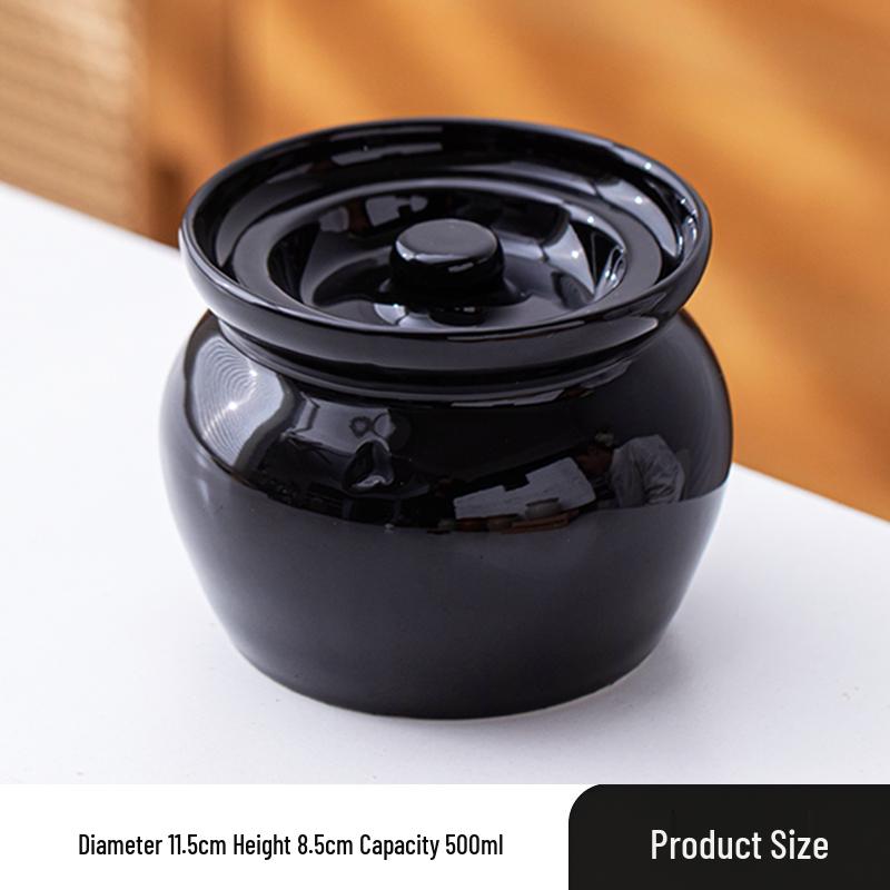 Ceramic Double Boiler Stew and Egg Custard Pot with Lid