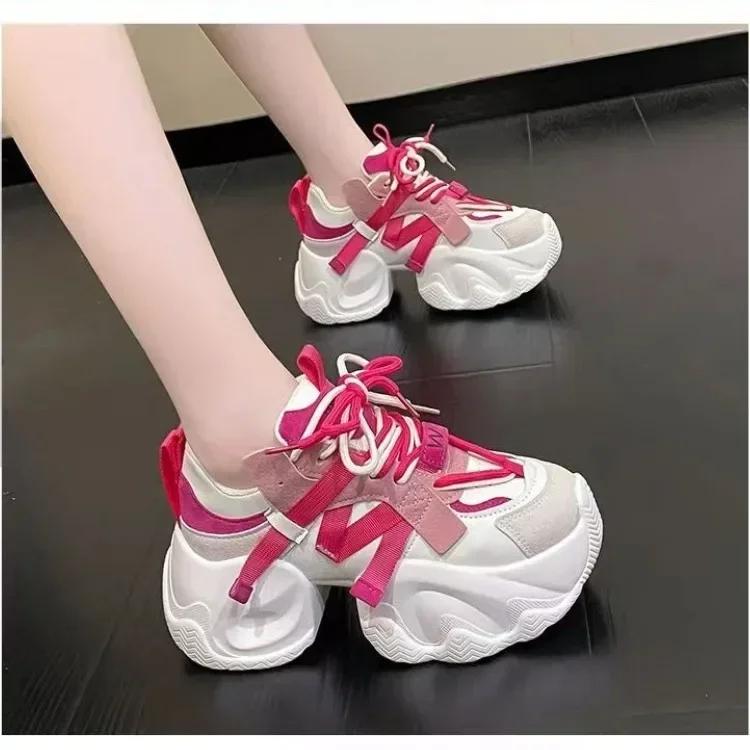Mode Erhöhen Daddy Schuhe Damen 2025 Neu Explosiv Herbst Damen Schuhe Schwarze Schuhe Netzwerk Rot Dicke Sohle Super Fire Schuh Tide