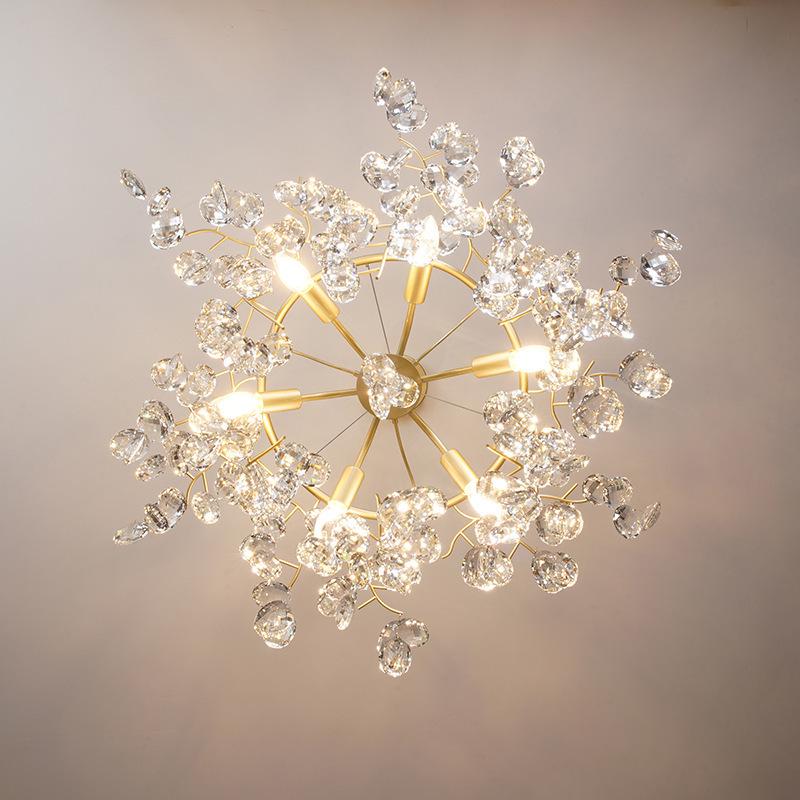 Firefly Branch Crystal Pendant Lamp - Post-modern Luxury Lighting for Living Room, Bedroom, and Dining Room.