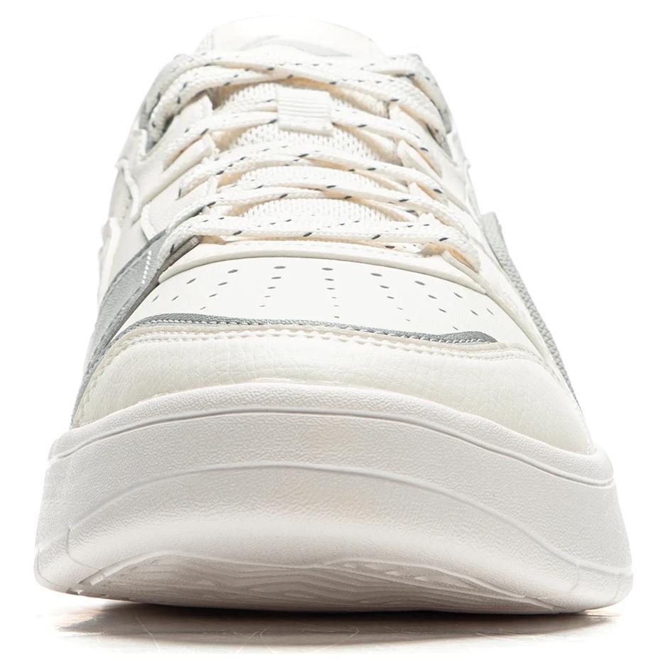 Li Ning Sycee Antidérapant Amorti Résistant à l'abrasion Bas Skateboard Chaussures Homme Blanc Gris AGCU515-1