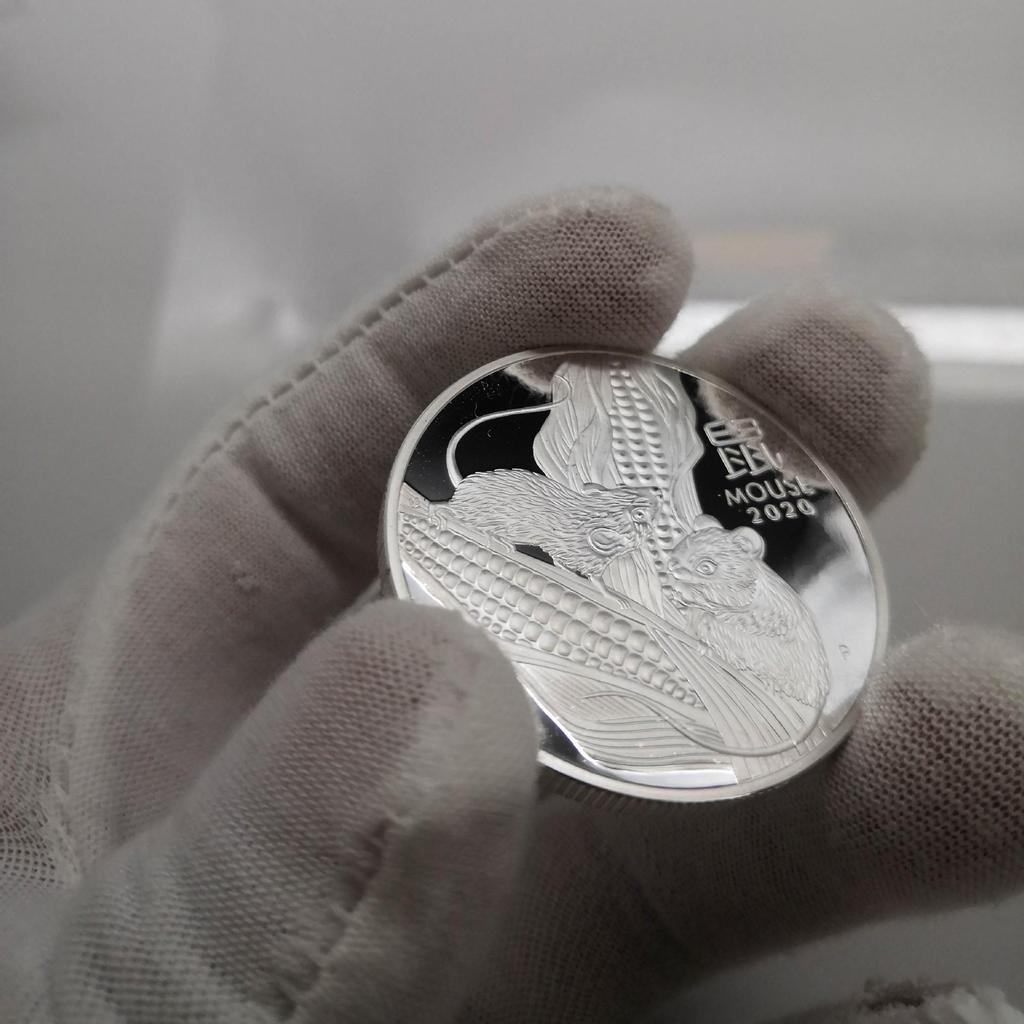 Year of the Rat Commemorative Coin, Silver Plated, Australian Commemorative Coin, Commemorative Medal, 1-ounce Coin, Badge