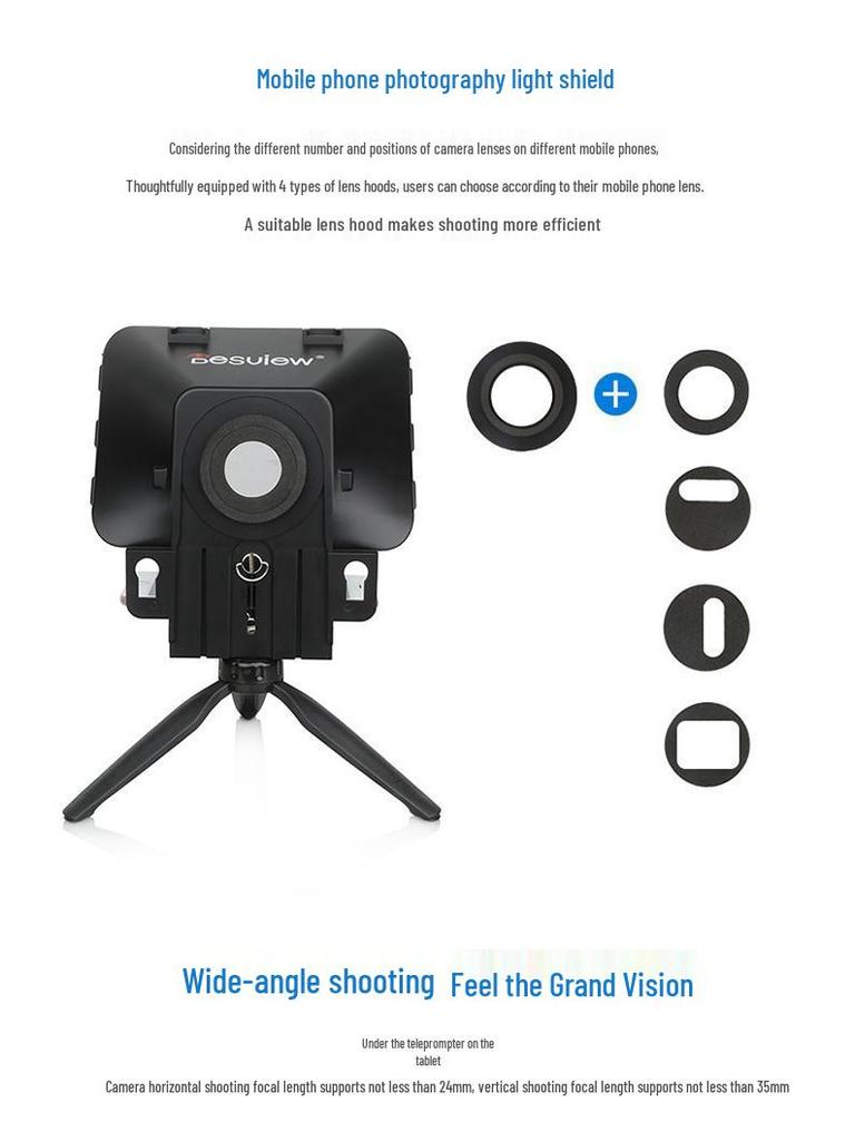 Baisiyue T3 Teleprompter for Mobile & DSLR Cameras - Perfect for Douyin Live Streaming and Video Interviews
