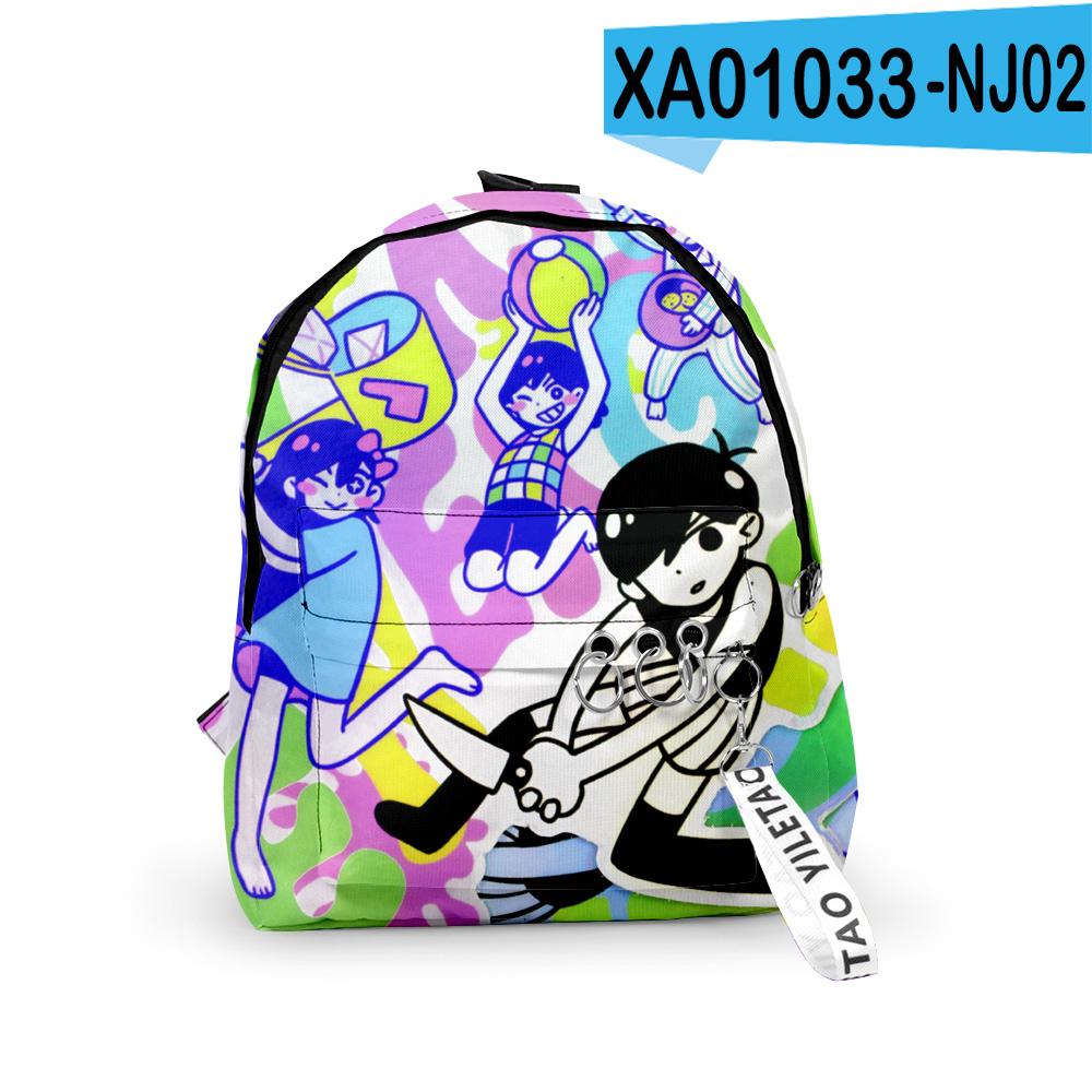 Sacs à dos Omori Classiques Populaires Garçons/Filles Élèves Sacs d'école Porte-clés Impression 3D Oxford Imperméables Petits Sacs à dos Mignons