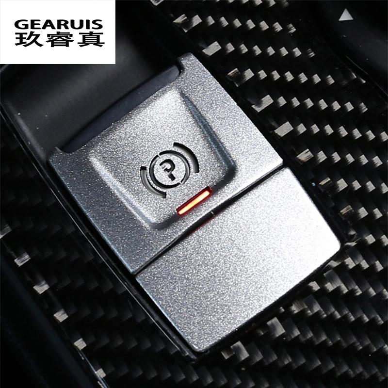 Dla BMW X1 F48 F49 X2 F39 1 2 serii F45 F46 samochodowy elektroniczny hamulec postojowy przełącznik przycisku wymiana naklejki wewnętrzne pokrywa