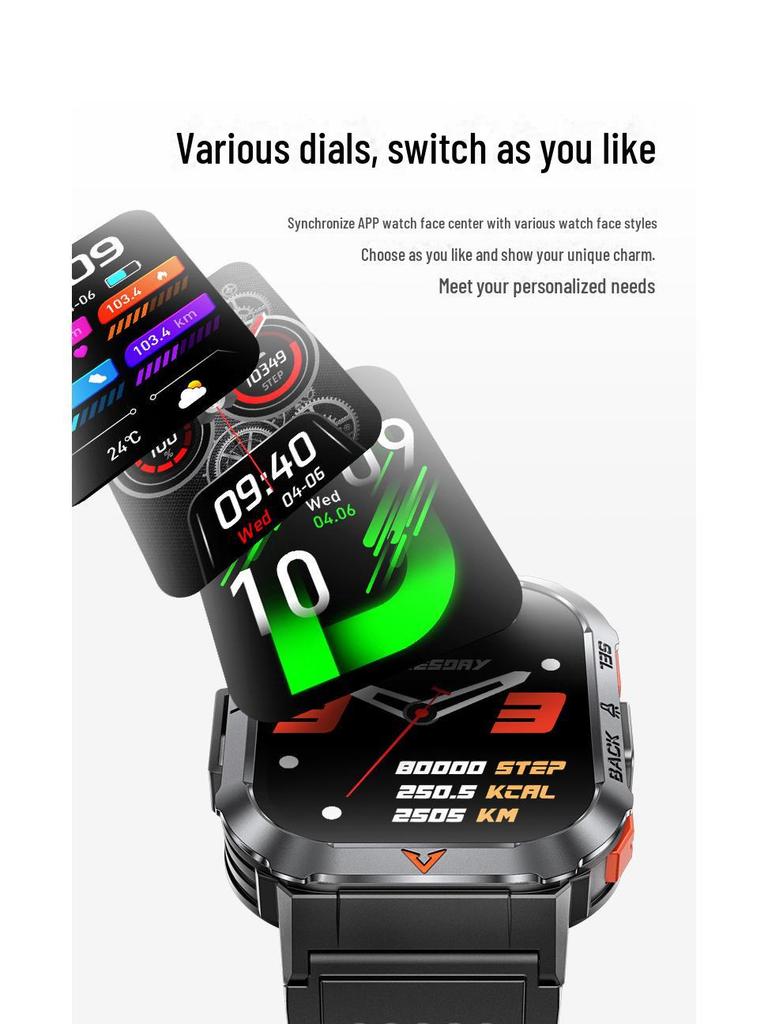 Cross-Border Outdoor Smart Sports Watch S50 - Bluetooth Calls, Compass, 30m Waterproof