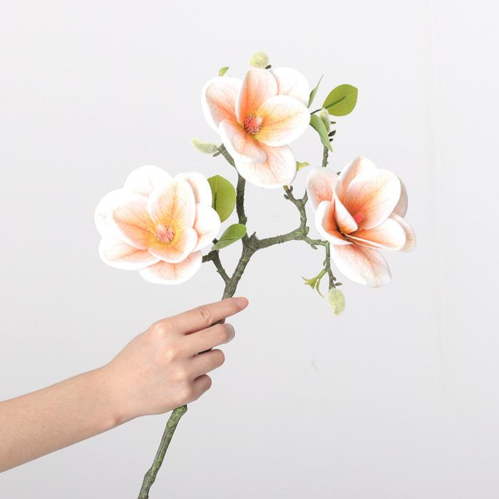 

High End Artificial Magnolia Flowers, Realistic Silk Flower Arrangement for Vase, Elegant Home Decor Table Centerpiece шампанського