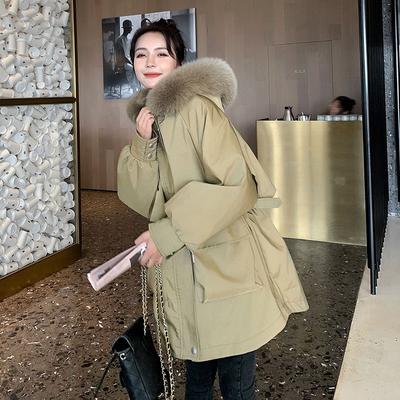 Parka da lavoro invernale ispessito per donna con fodera in pile