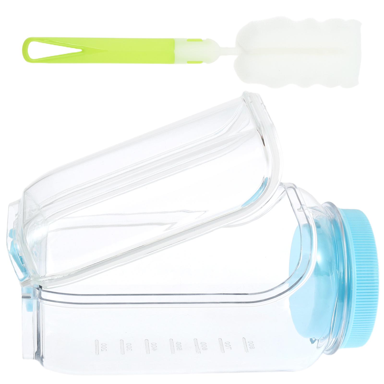 1Pc Sealed Plastic Salad Container Side Open Salad Jar Keep Fresh Salad Pod Lunch Salad Container with Cleaning Brush for Office