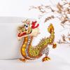 Chinese Zodiac Dragon Keychain Luxury Rhinestone DIY Backpack Handbag Decoration Key Ring Pendant Ornament New Year Spring Festival Gift