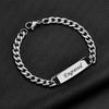 Einfaches personalisiertes Namenslogo Text Herren 18 Karat Gold PVD Edelstahl ID Leere Stange Armband Schmuck Länge 20cm/20cm+5cm