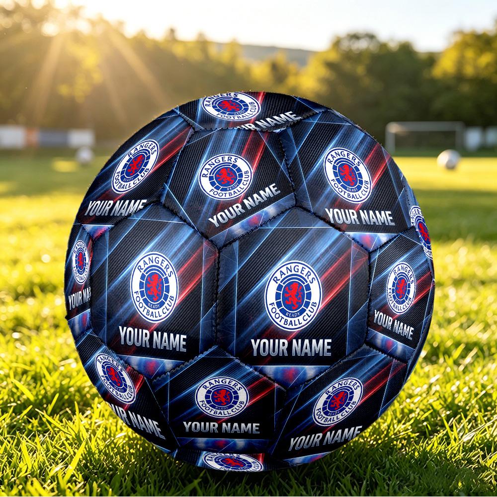 Personalized Size 5 Football Rangers FC Pattern Outdoor Game Sports Ball Gift