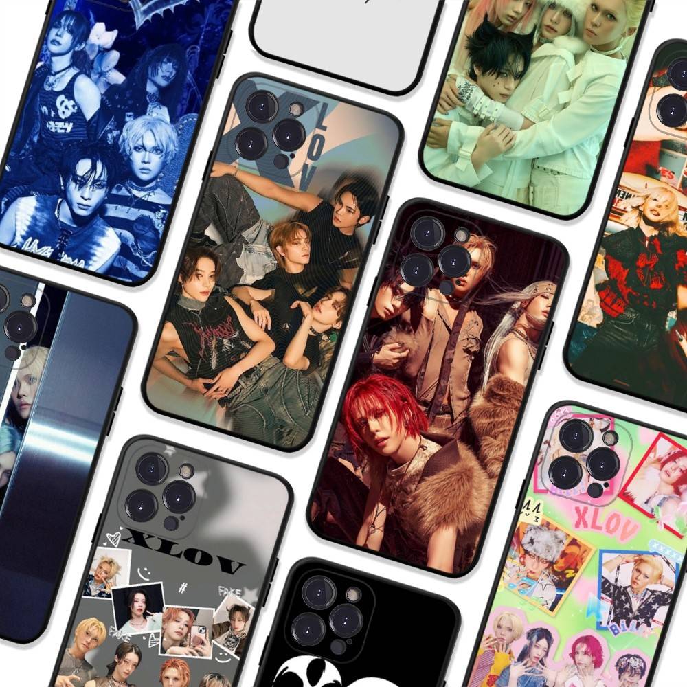Kpop Group XLov Phone Case For IPhone 16 Pro Max 15 17 Plus 14 13 12 Mini 11 Black Cover