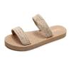 Ethnic Style Imitation Straw Weaving Travel Imitation Hemp Bottom Women's Cool Slippers Han Chao Outer Wear One-word Fashion Beach Girls Slippers