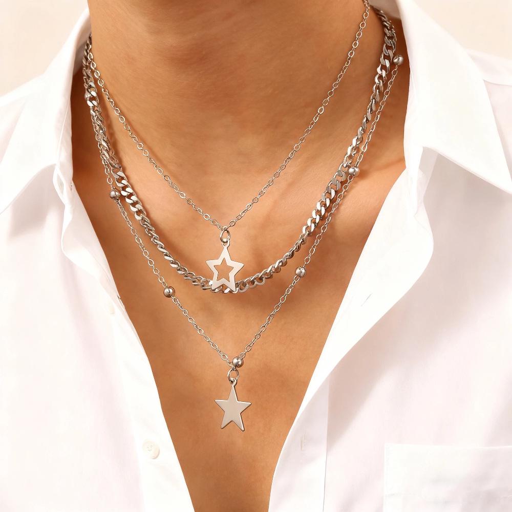 Vintage Style Pearl Bead Layered Necklace with OT Buckle