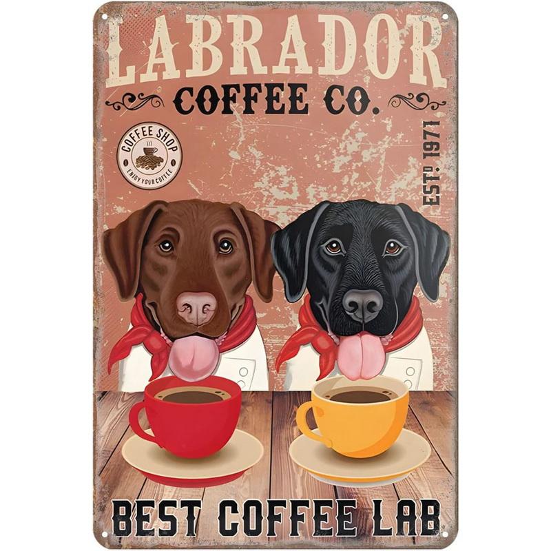 Dogs Metal Tin Signs Labrador Pitbull Wall Art Posters Plaque Vintage Iron Painting Decoration for Home Cafe Game Room Club Bar