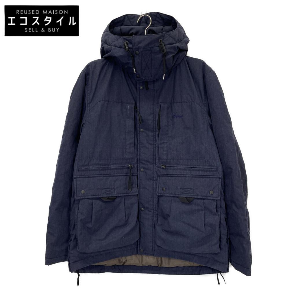 NANGA Navy Nylon TAKIBI Ski Down Jacket coat M grayUsed