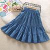 Girls' Denim Skirt Half Skirt Summer Skirt Thin Cake Skirt Little Girls' Pleated Skirt