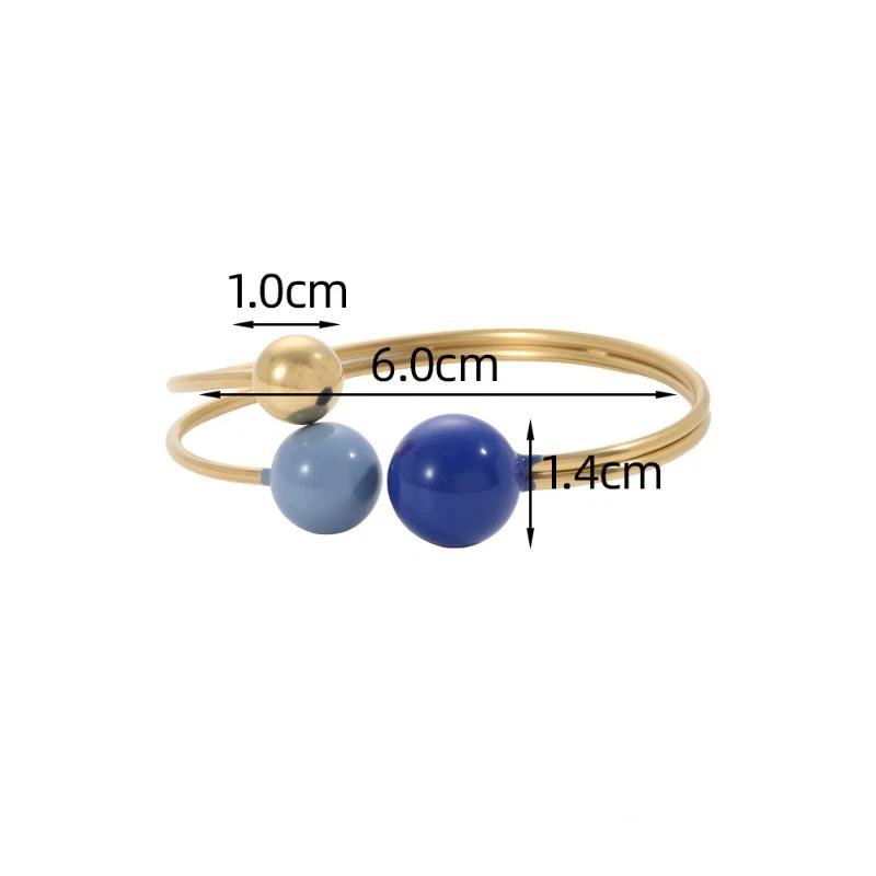 Joyful Candy Style Enamel Ring Adjustable Round Ball Shape Stainless Steel Non-Tarnish Jewelry for Women Casual Daily Wear