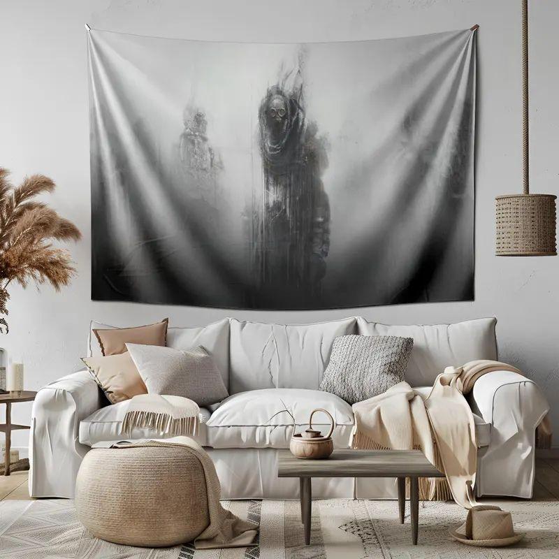 Frostpunk tapestry: post-apocalyptic city in winter 75x100 чёрный