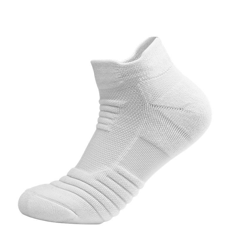 Men's Mid-Calf Sports Socks with Towel Bottom, Shock Absorption, and Anti-Slip for Running & Basketball