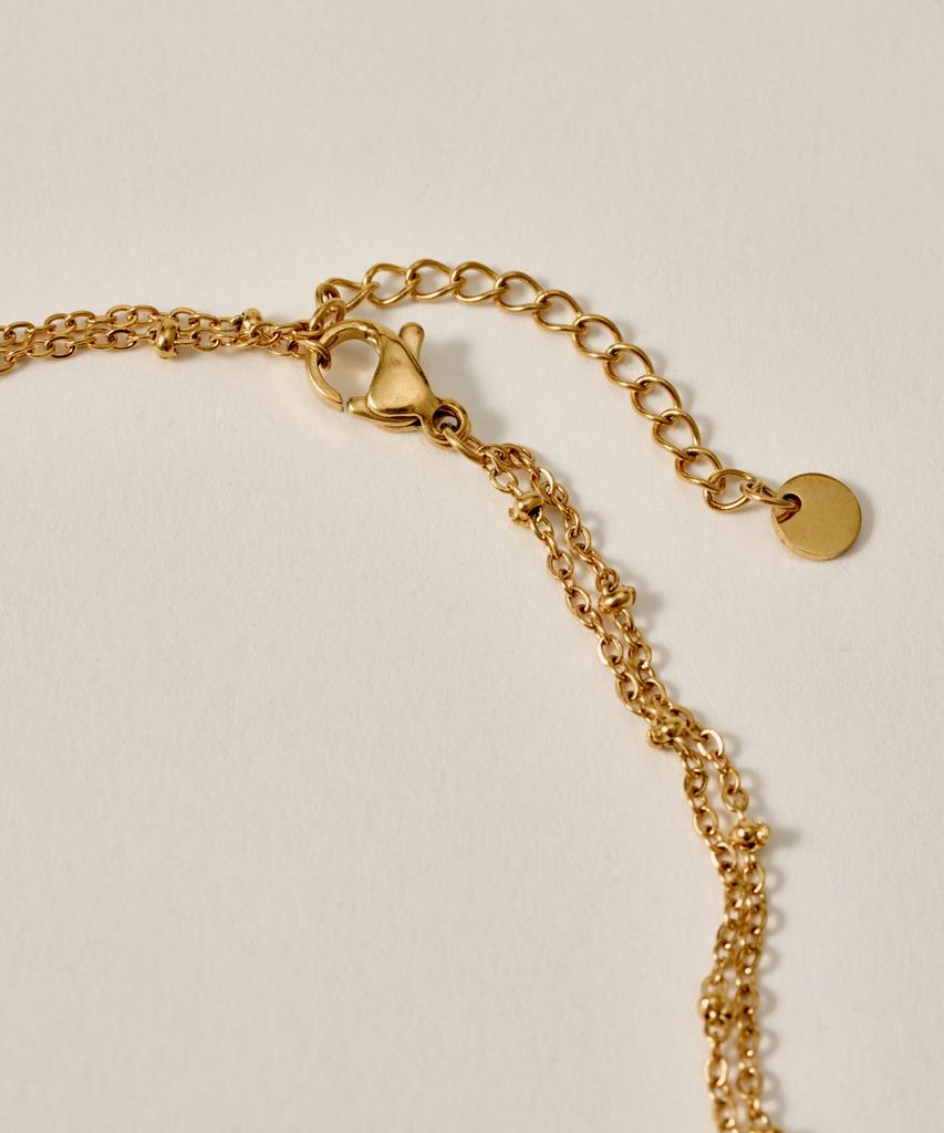 Novice Tokyo Double Glitter Chain Anklet [Stainless] / Gold