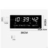 Electric Wall Clock Decor Calendar Display for Bedroom Living Room White
