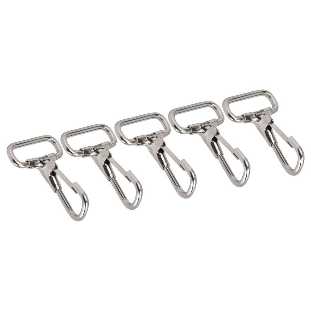 5Pcs Snap Hooks 304 Stainless Steel Metal Clips for Keychain Linking Dog Leash Collar 29mm
