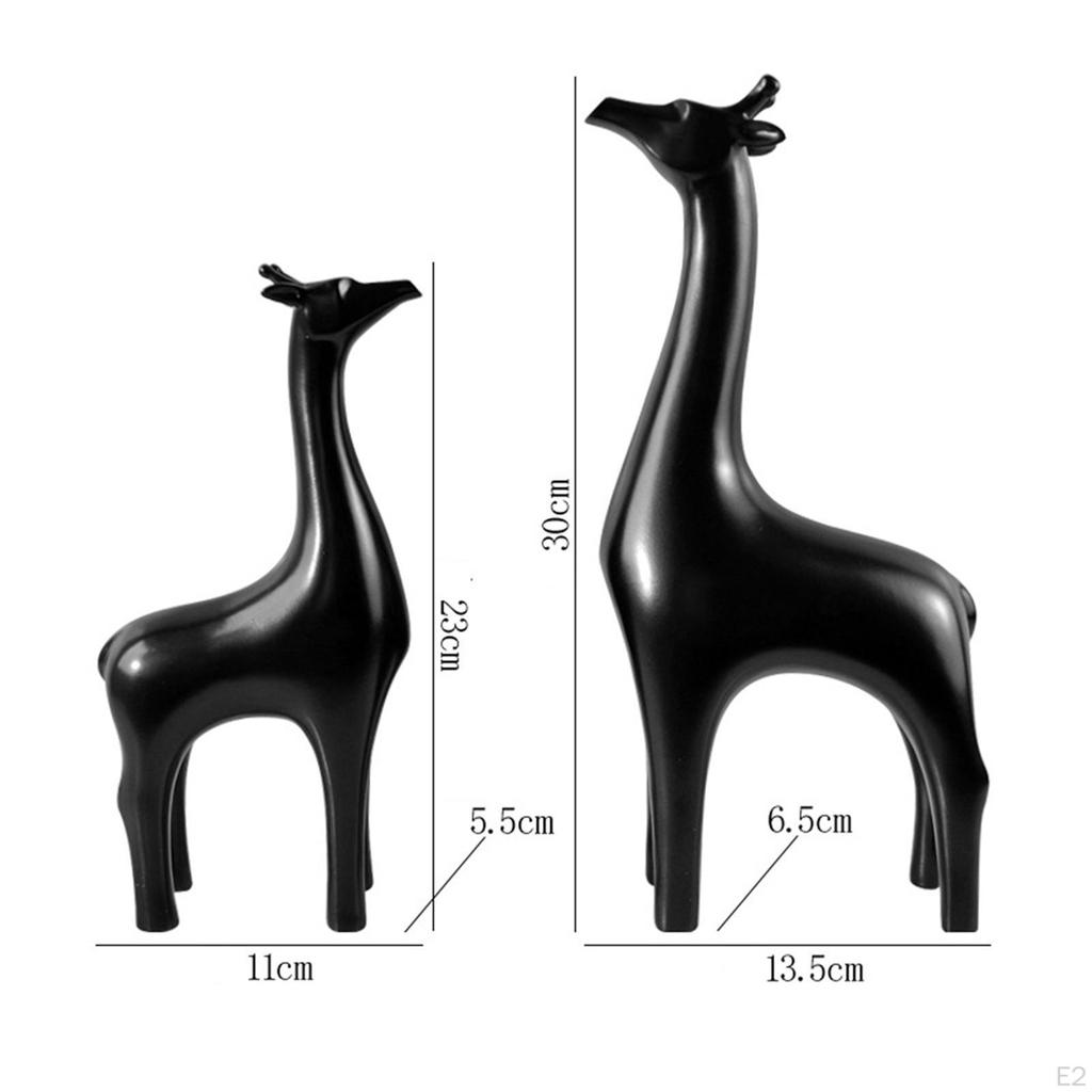 2Pcs Statue Craft Feng Shui Crafts Lucky Animal Figurines Sculpture for Mantel Home Tabletop Living