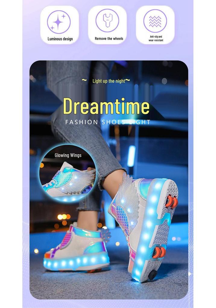 Luminous LED Roller Shoes and Retractable Wheel Skates for Kids and Adults