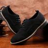 Fashion Men's Dress Shoes Plus Size Mens Oxford Shoes Suede Mens Casual Shoes Lace-ups Flats Comfortable Versatile Zapatos Para Hombres