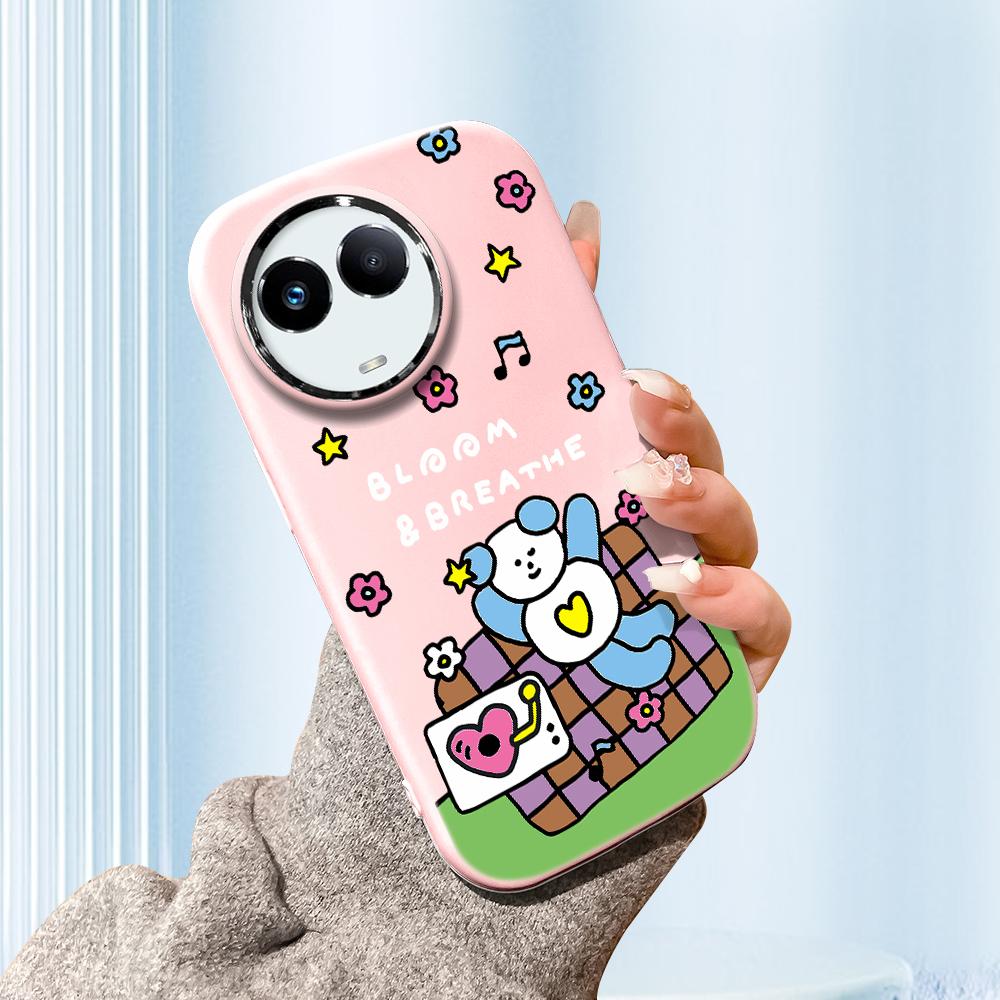 

Сплошной цвет с серебряным краем линзы, жирный корпус, мягкий ТПУ, жидкий силиконовый чехол, противоударный чехол для телефона для OPPO Reno Realme OnePlus Realme C20A розовый