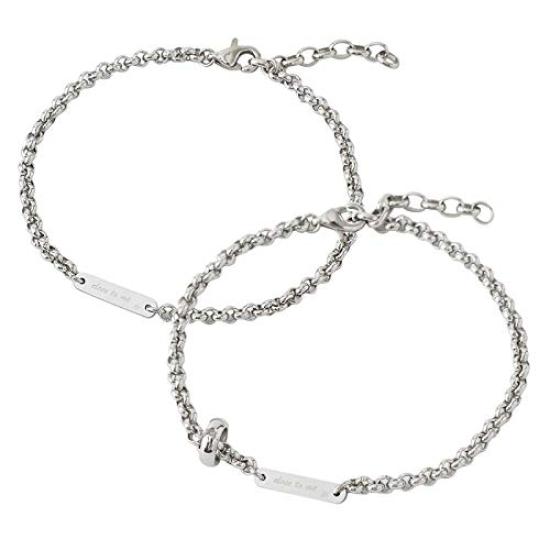 

Two Pair Surgical Stainless Can Be Worn and and Pair Accessory Diamond [Close Me] Anklet, Steel, Engraved, Men s Women s Set, Present, SBR11-025A-026A срібний
